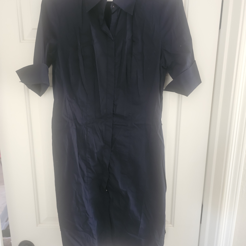 White House Black Market Dark Blue Long Sleeve Dress